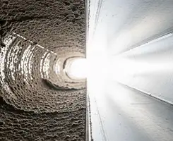 air duct cleaning services showing interior duct system inspection and cleaning in Kansas City, MO